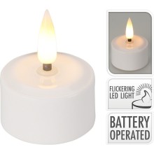 Oplaadbaar LED theelichtset 4-delig Ø4cm