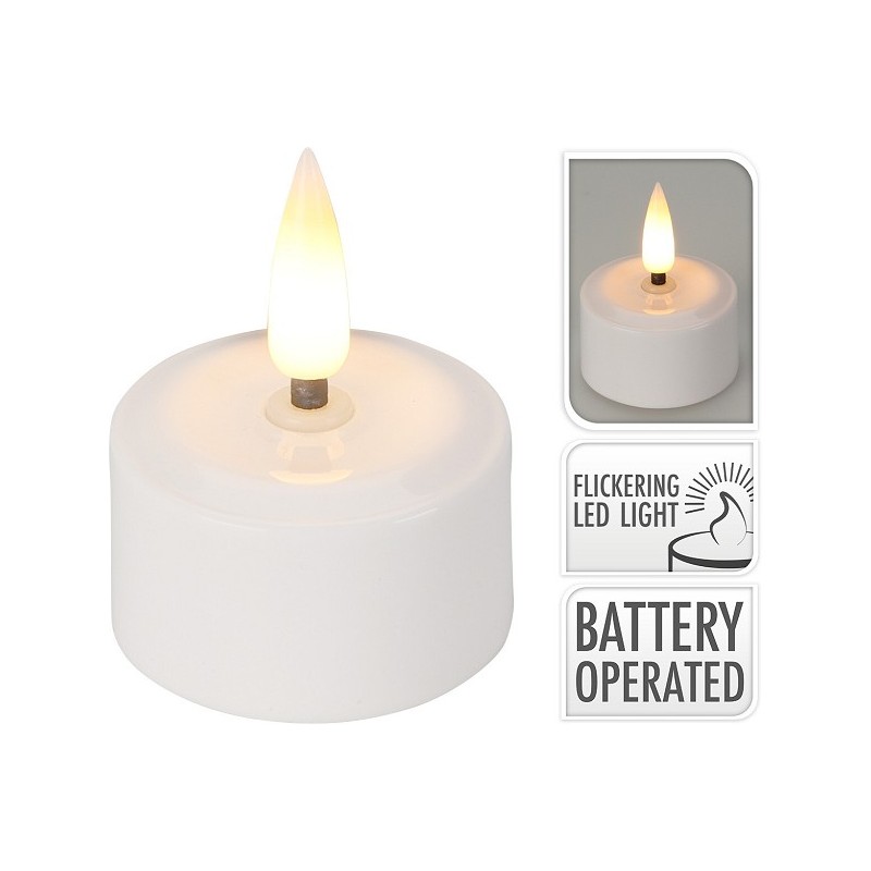 Oplaadbaar LED theelichtset 4-delig Ø4cm