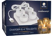 Oplader met 4 LED theelichten voor usb lader
