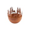 HBX natural living Kom/theelichthouder Forest Silva roest Ø13xh12cm