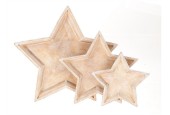 HBX natural living Tray ster Lipaek set a 3 stuks 41x39,5xh4cm MDF