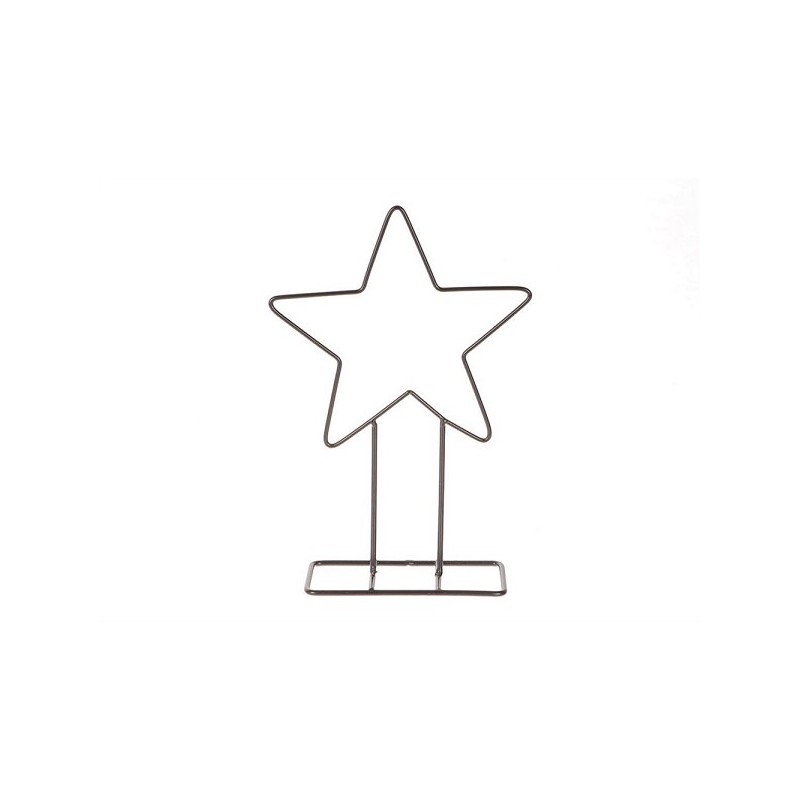 HBX natural living Opmaak decoratie ster op standaard Lucker 30x10xh40cm zwart metaal