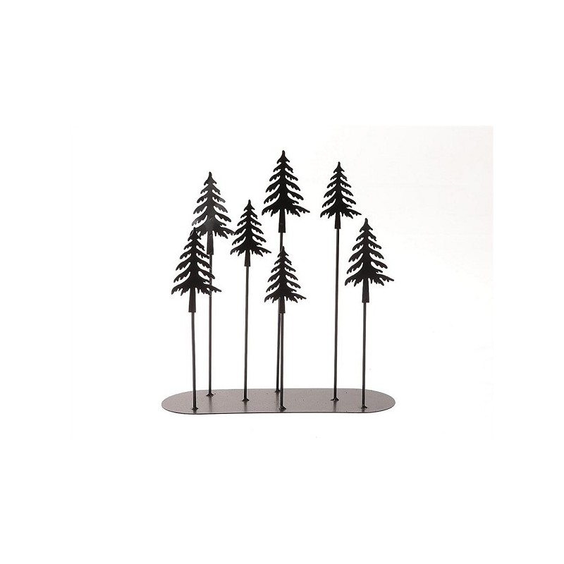 HBX natural living Deco Hummy kerstbomen tafereel op standaard 28x10x30cm zwart metaal