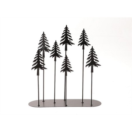 HBX natural living Deco Hummy kerstbomen tafereel op standaard 28x10x30cm zwart metaal