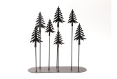 HBX natural living Deco Hummy kerstbomen tafereel op standaard 28x10x30cm zwart metaal