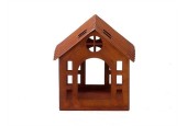 HBX natural living Theelichthouder huisje Domek 12,5x10xh13cm roest