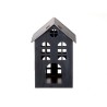 HBX natural living Theelichthouder huisje Domek high 14x11,5xh20cm mat zwart