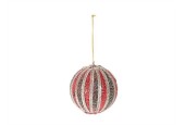 HBX natural living Kerstbal Noblee Ø10cm groen/rood