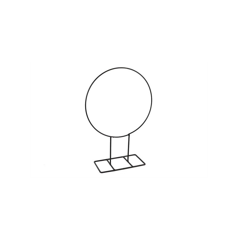 HBX natural living bloemschik ring op standaard Hula Hoop Ø38x12xh50cm zwart metaal