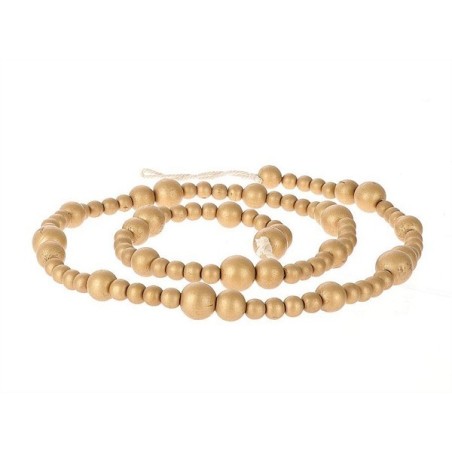 HBX natural living Deco kralenstreng van houten kralen l165cmgoud