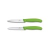 VictorinoxCouteau à légumes lisse + dentelé vert 2 pièces sur carte
