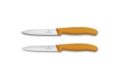 Victorinox Couteau à légumes lisse+dentelé orange 2 pièces sur carte