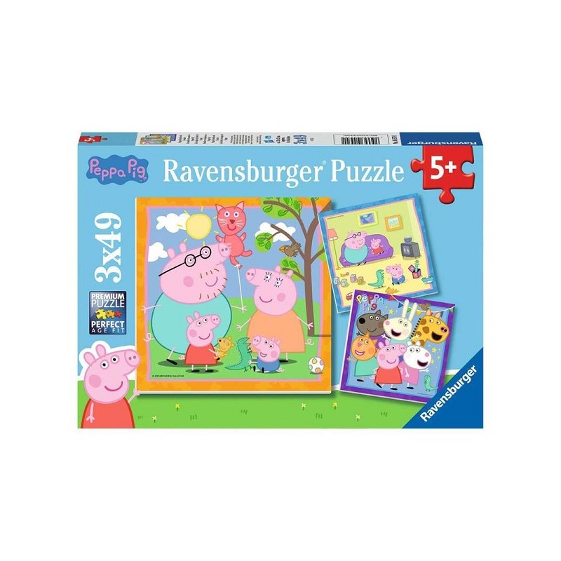 Ravensburger PP : Puzzle Famille et amis de Peppa Pig 3x49 pièces