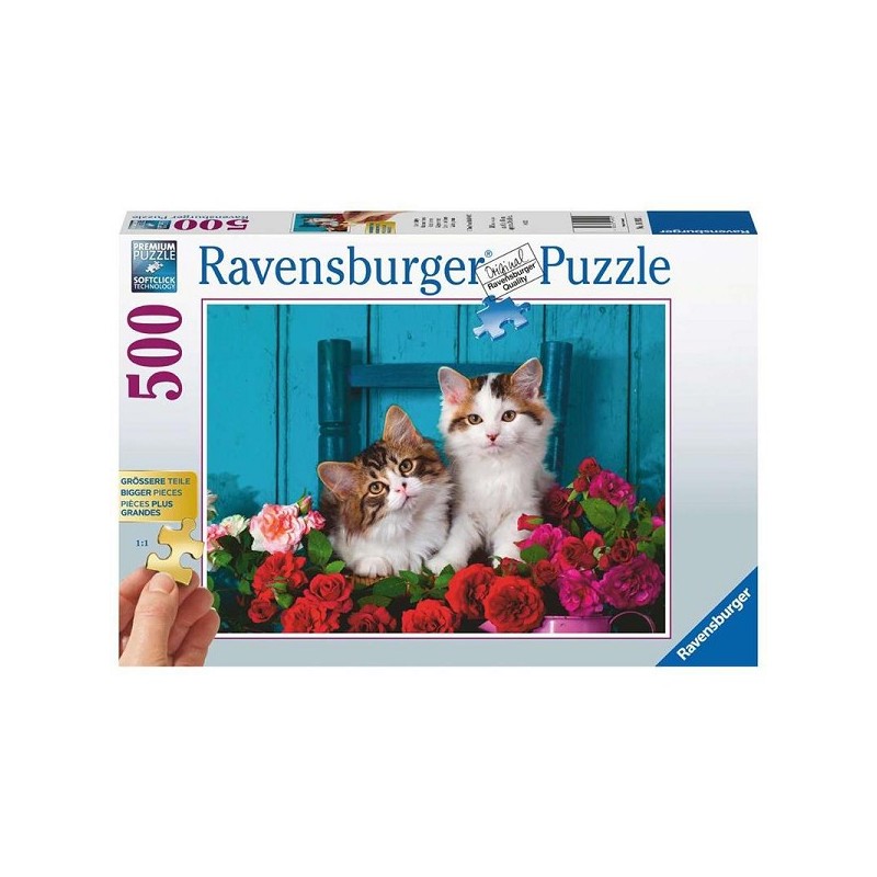 Ravensburger Puzzle Chatons et roses 500 pièces