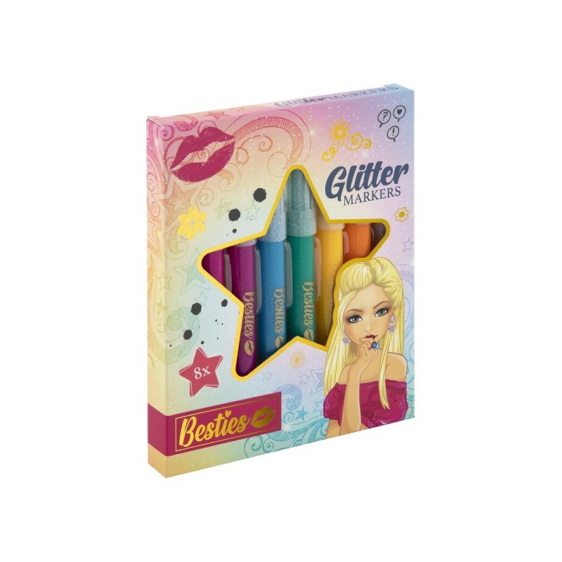 Grafix Besties Glitter markeerstiften set 8-delig