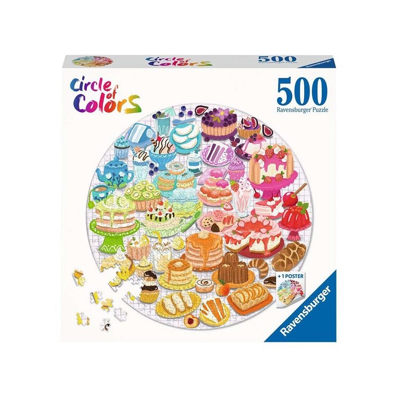 Ravensburger Circle of colors puzzel - Desserts/pastries 500 stukjes