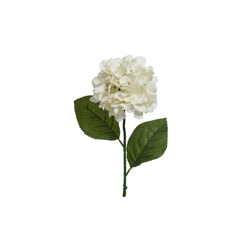 Decoris kunstbloem Hortensia polyester 17x17x66cm wit