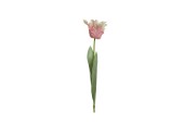 Decoris Tulp op steel polyester 13x10x68cm zacht roze