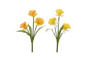 Decoris Kunstbloem Narcis op steel polyester 9x6x60cm geel of wit 2 assorti