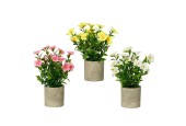 Decoris Kunstplant in pot dia.10x25cm 3 assorti