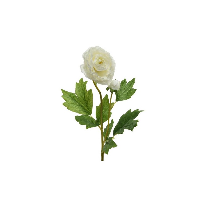 Decoris Kunstbloem Ranonkel polyester 8x10x57cm wit