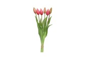 Decoris Bos 6 Tulpen van PVC 10x10x40cm roze