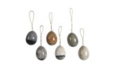 Decoris Paasei Granietlook 6-delig dia.4x6cm grijs tinten