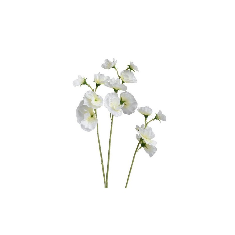 Decoris Kunstbloem Lathyrus polyester 18x5x60cm wit