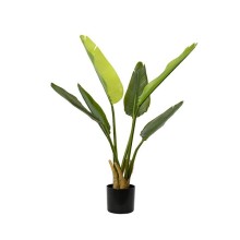 Decoris Kunstplant Strelitzia in pot kunststof 6 bladeren dia.40x90cm groen