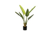 Decoris Kunstplant Strelitzia in pot kunststof 6 bladeren dia.40x90cm groen