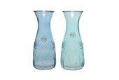 Decoris Waterkaraf glas blauw 1100ml dia10x25cm 22 assorti