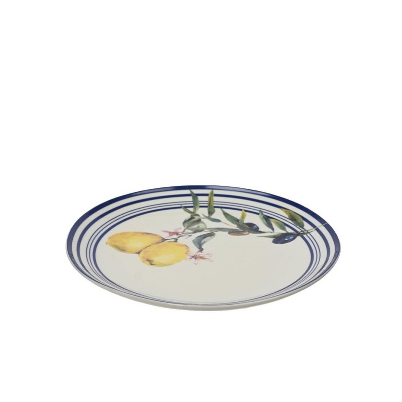 Decoris Bord met citroen decoratie porselein dia.20,3x2cm