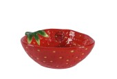 Decoris Schaal Aardbei voem van dolomiet 15,5x12x5cm rood