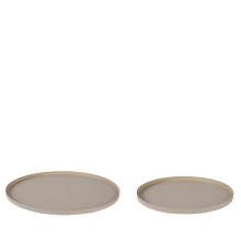 Decoris Dienbladset 2-delig van ijzer G. dia35x1,5cm  K. dia30x1,5cm zand