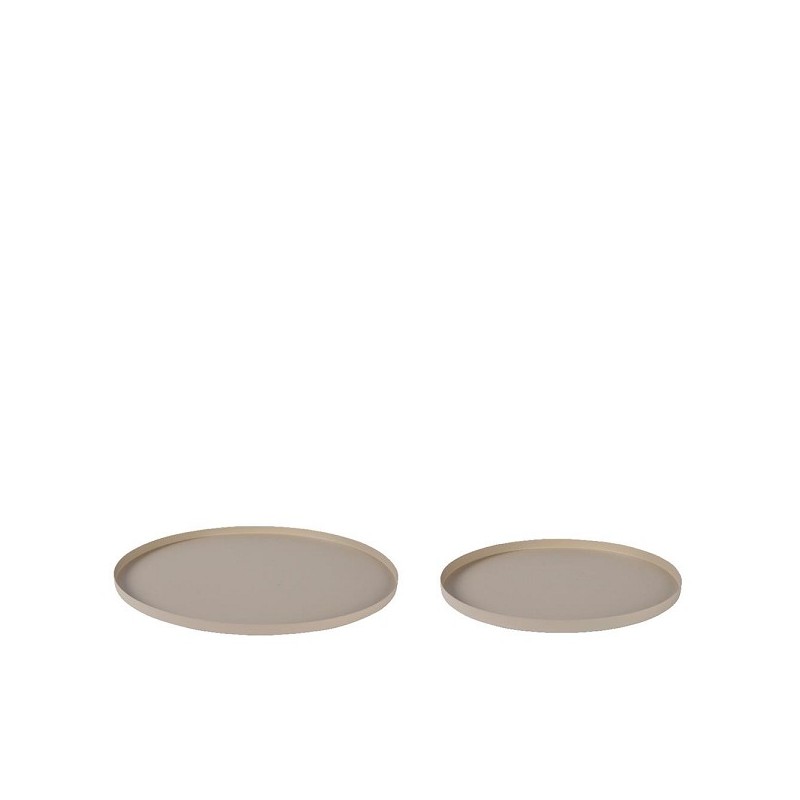 Decoris Dienbladset 2-delig van ijzer G. dia35x1,5cm  K. dia30x1,5cm zand