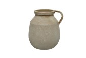 Decoris Kruik van terracotta dia22x25cm hangemaakt grijs