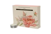 Decoris Theelichten met geur Peony Blush 12 stuks in giftbox, 4 brand uren