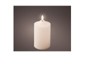 Lumineo LED Kerkkaars voor buiten met vlameffect en timer dia7,5x15cm kunststof werkt op 2xAA batterijen (excl)