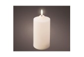 Lumineo LED Kerkkaars voor buiten met vlameffect en timer dia7,5x17cm  kunststof werkt op 2xAA batterijen (excl)