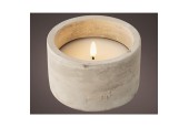 Lumineo LED kaars voor buiten beton look met vlameffect en timer dia6x12cm grijs werkt op 2xAA batterijen (excl)