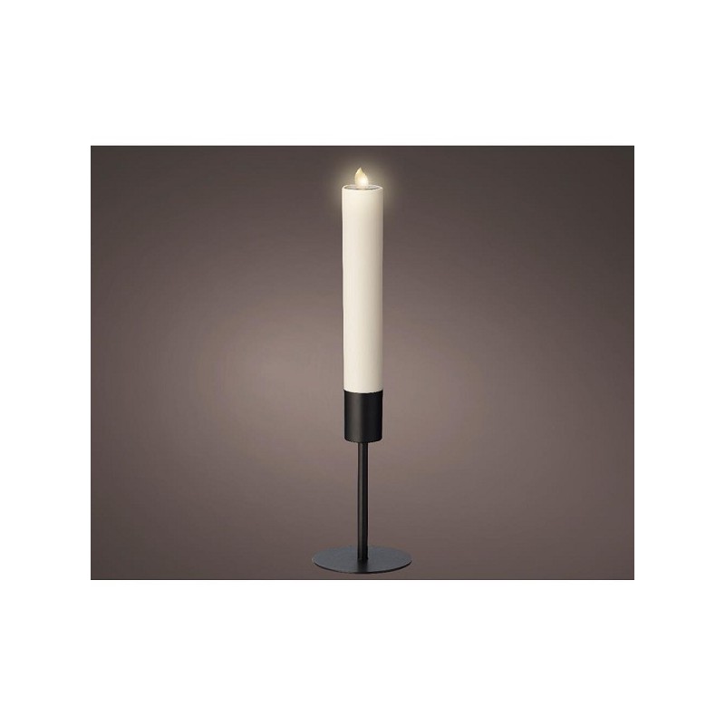 Lumineo Solar Kaars op standaard dia10,3x39,5cm kunststof wit 6 werkuren