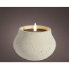 Lumineo LED kaars voor buiten beton met vlameffect en timer dia12x8cm creme werkt op 2xAA batterijen (excl)