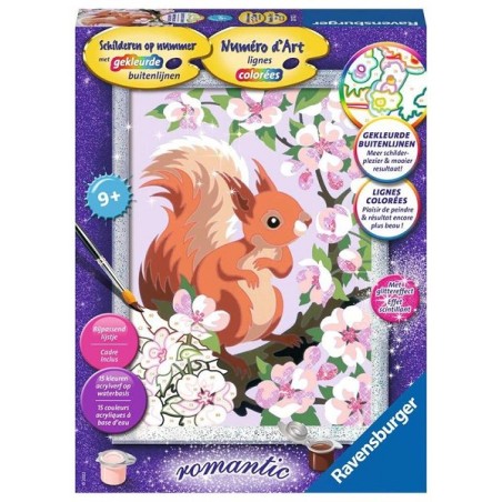 Ravensburger Peinture par numéros Écureuil au printemps