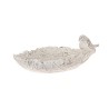HBX Living Vogelvoederbak blad met vogel beton 25x23x9cm grijs