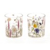 HBX Living Theelichthouder Floretta met bloemen dessin dia7x8,2cm 2 assorti