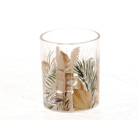 HBX Living Theelichthouder Gubbio met blad dessin dia7x8,2cm