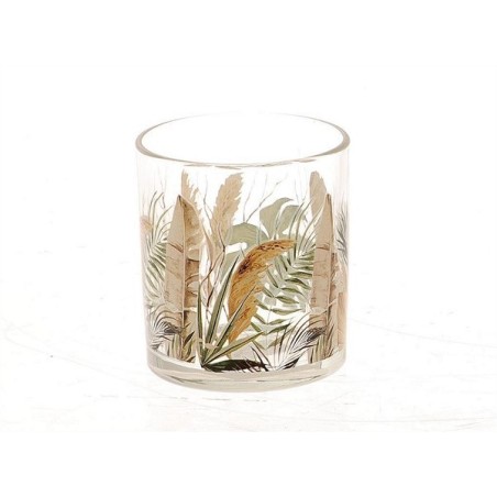 HBX Living Theelichthouder Gubbio met blad dessin dia7x8,2cm