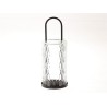 HBX Lving Lantaarn Lutro van glas en zwart metaal dia10x27,5cm