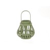HBX Living Lantaarn met glas van hout dia15,5x15cm groen