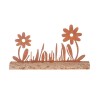 HBX Living Decoratieve Beeld van bloemen in metaal en hout 29,5x15cm bruin